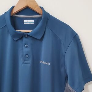 Columbia Steel Blue Performance Polo Mens XLarge